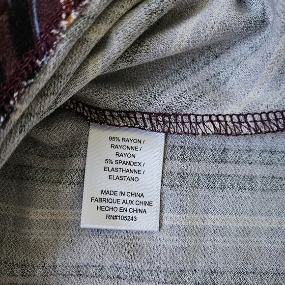 Hiatus Knot Front Top Womens XL Striped LS Cropped Pullover Stretch Office Boho - Picture 8 of 16